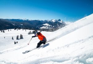person skiing in Vail, Colorado
